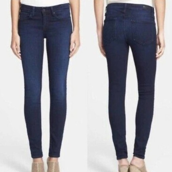 Joie Denim - Joie Women's Mid-Rise Zip Fly Stretch Skinny Jeans Indigo Dark Wash Size 26